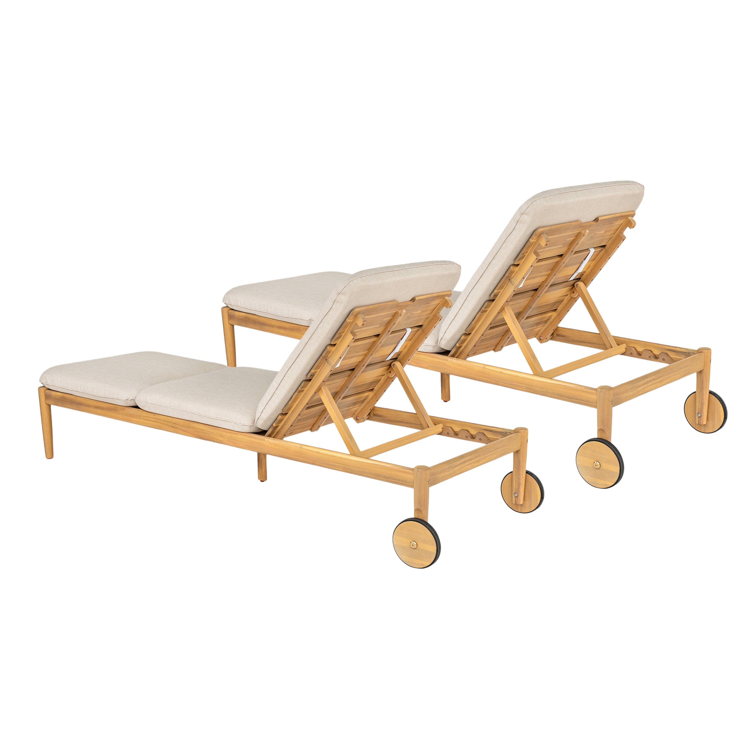 Riviera Acacia Wood Outdoor Chaise Lounge (Set of 2)
