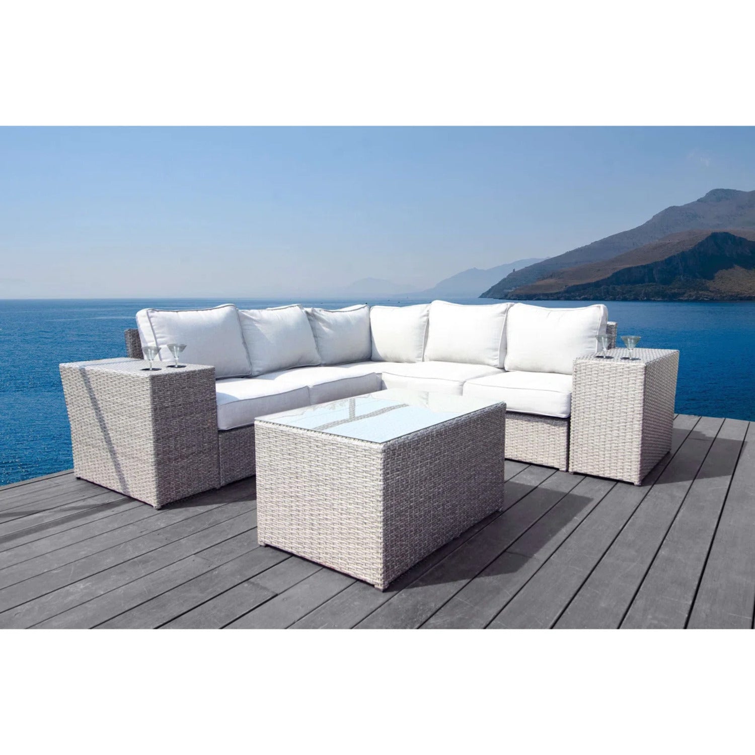4-Piece HDPE Wicker Outdoor Seating Group