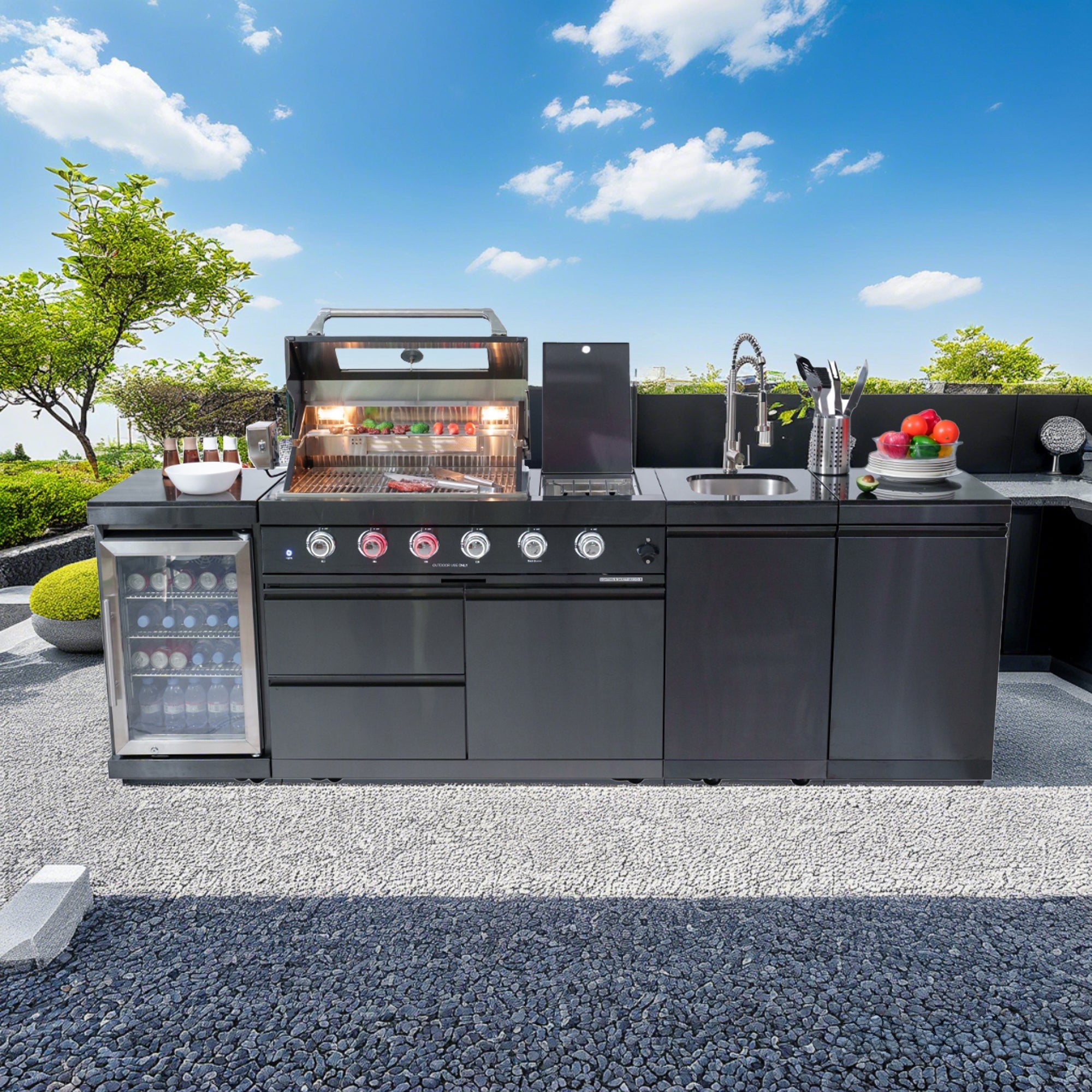 46-Inch Deluxe Stainless Steel Gas Outdoor Kitchen Grill