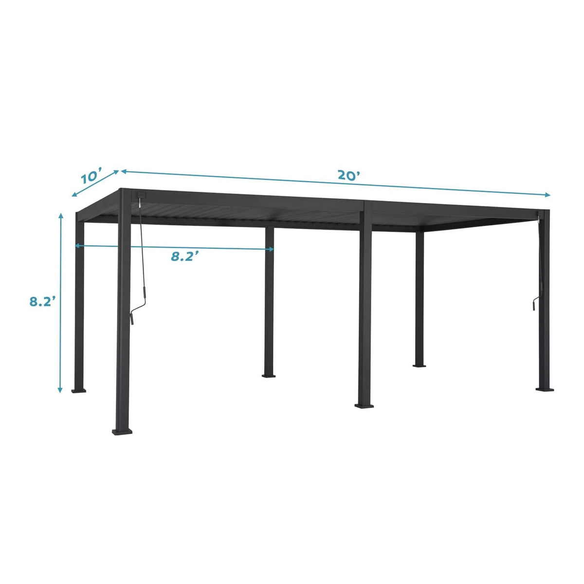 10x20ft Adjustable Louvered Pergola with Screens & Built-In Drainage