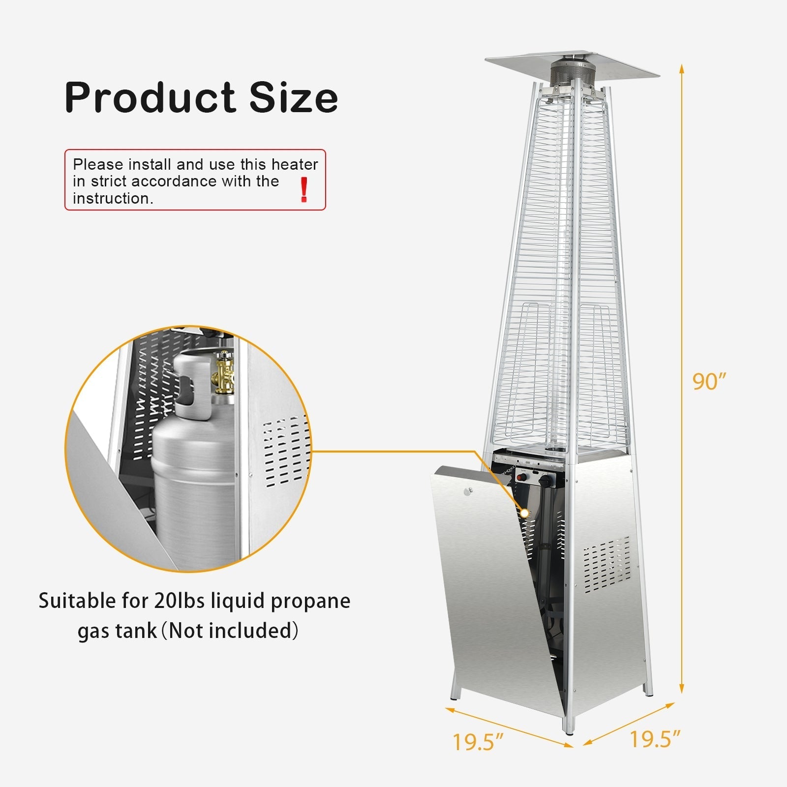 DirectDeals 42,000 BTU Pyramid Patio Heater