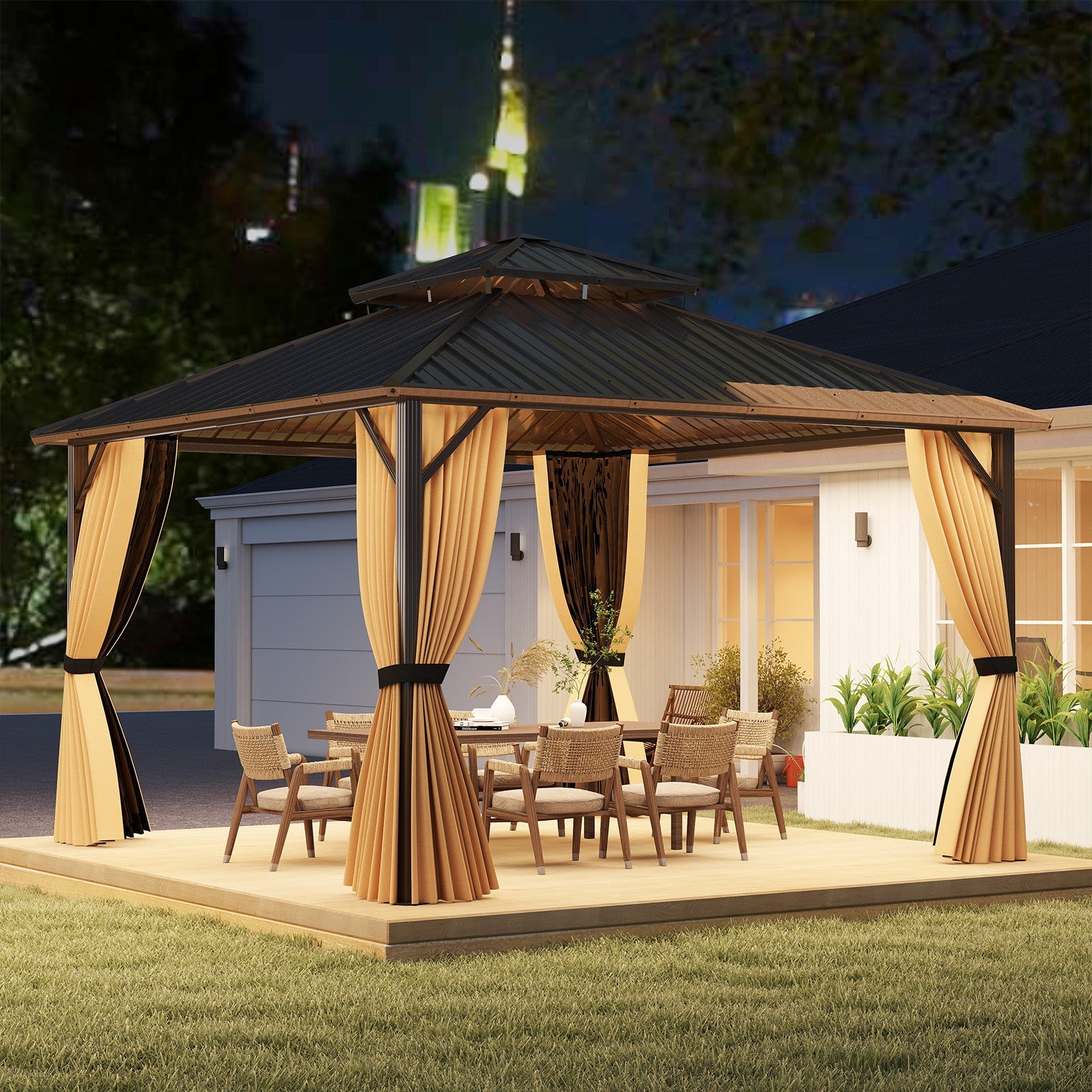 Double-Roof Galvanized Metal Gazebo