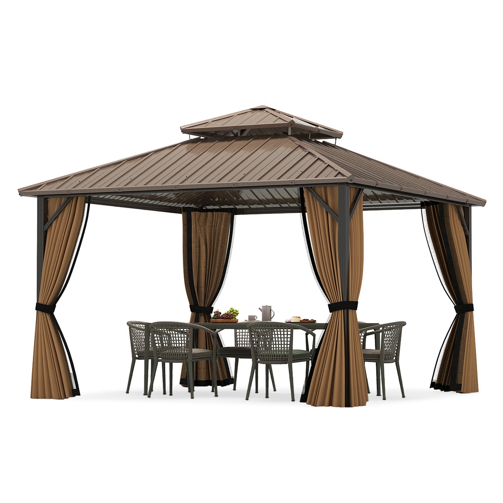 Double-Roof Galvanized Metal Gazebo