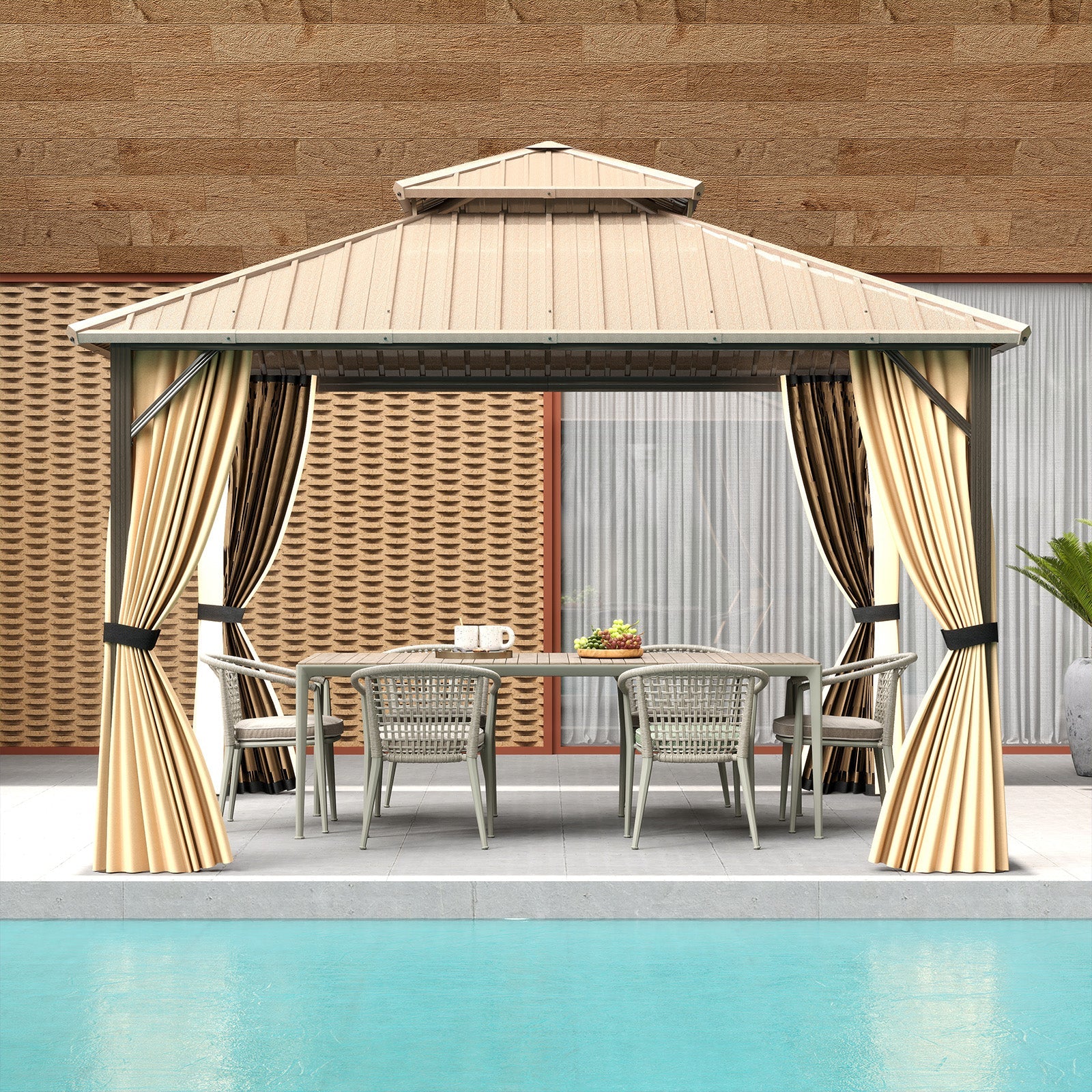 Double-Roof Galvanized Metal Gazebo