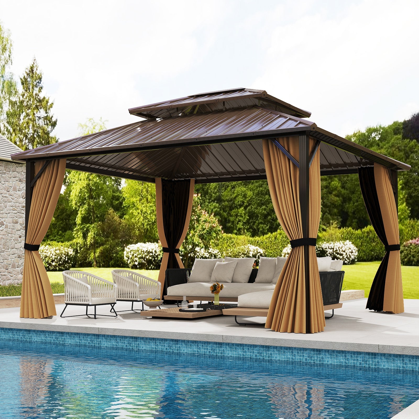 Double-Roof Galvanized Metal Gazebo