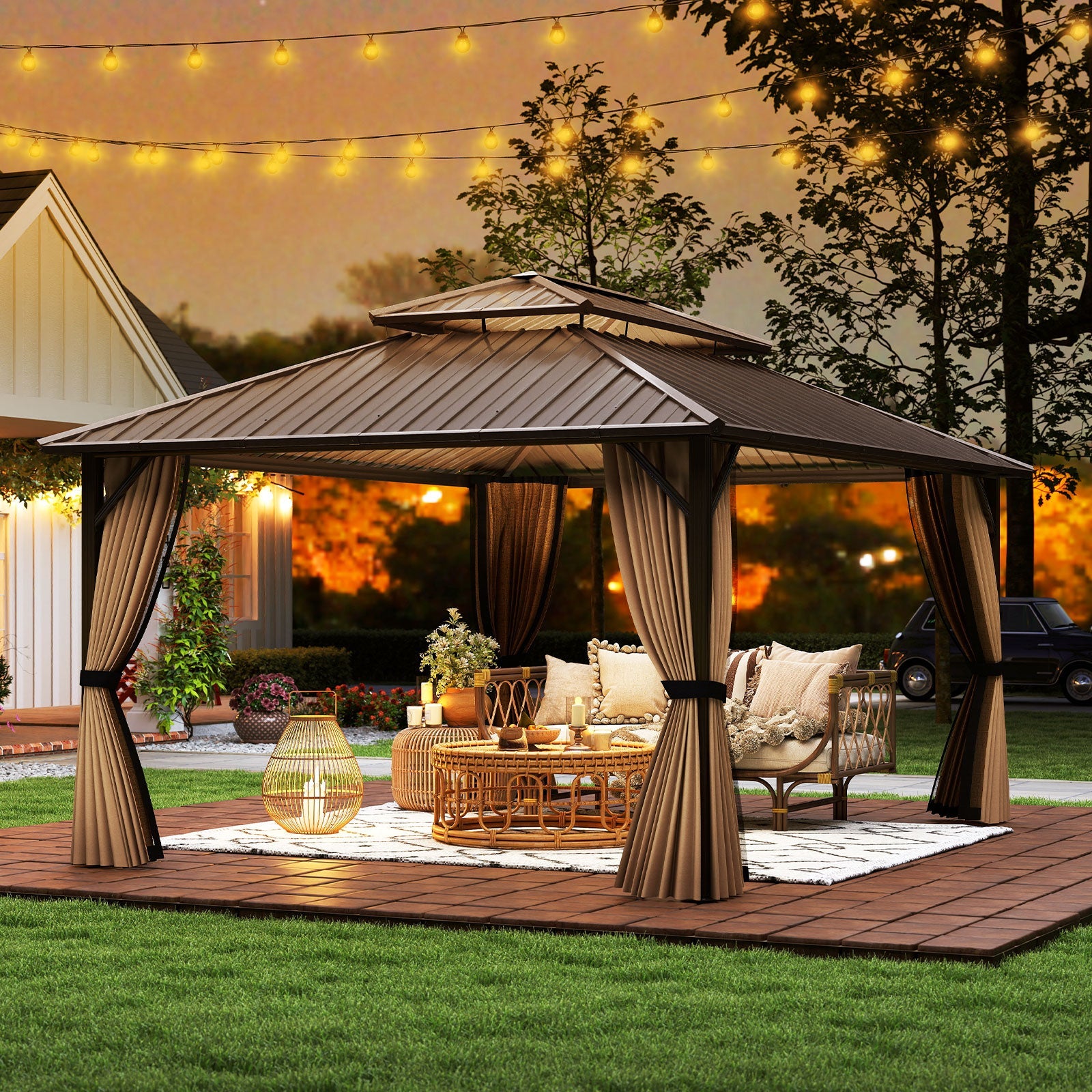Double-Roof Galvanized Metal Gazebo