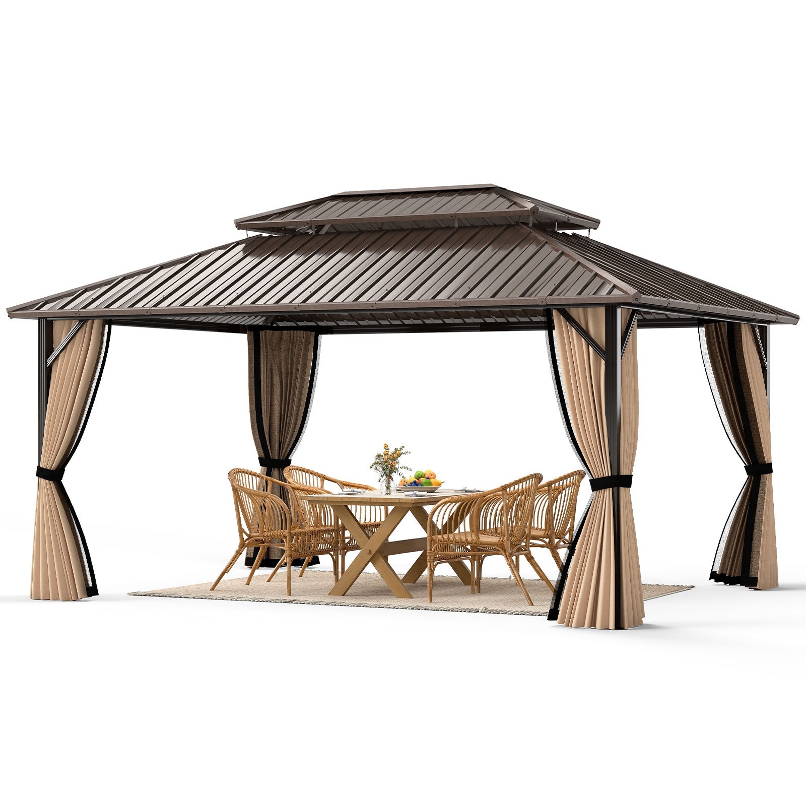 Double-Roof Galvanized Metal Gazebo