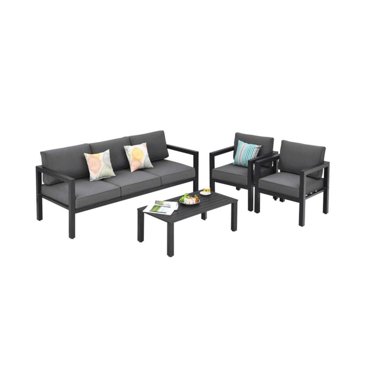4-Piece Outdoor Patio Furniture Set for Backyard & Poolside
