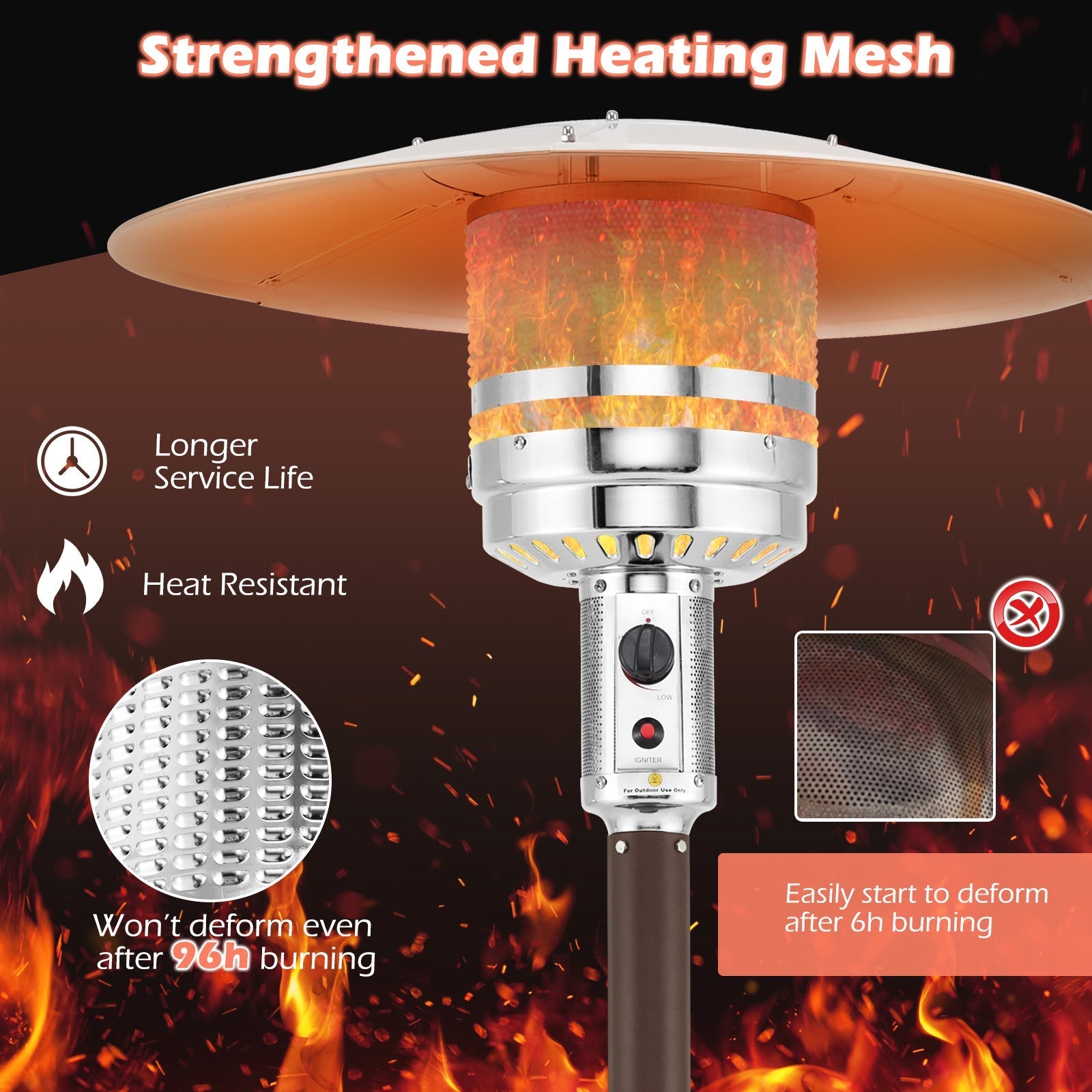 DirectDeals 50,000 BTU Propane Patio Heater with Round Table