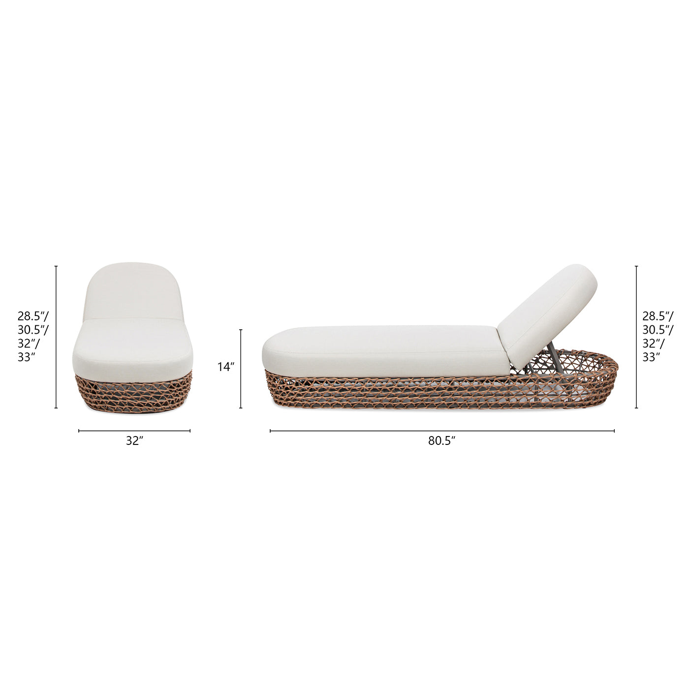 Willow 80.5" Woven Patio Lounger