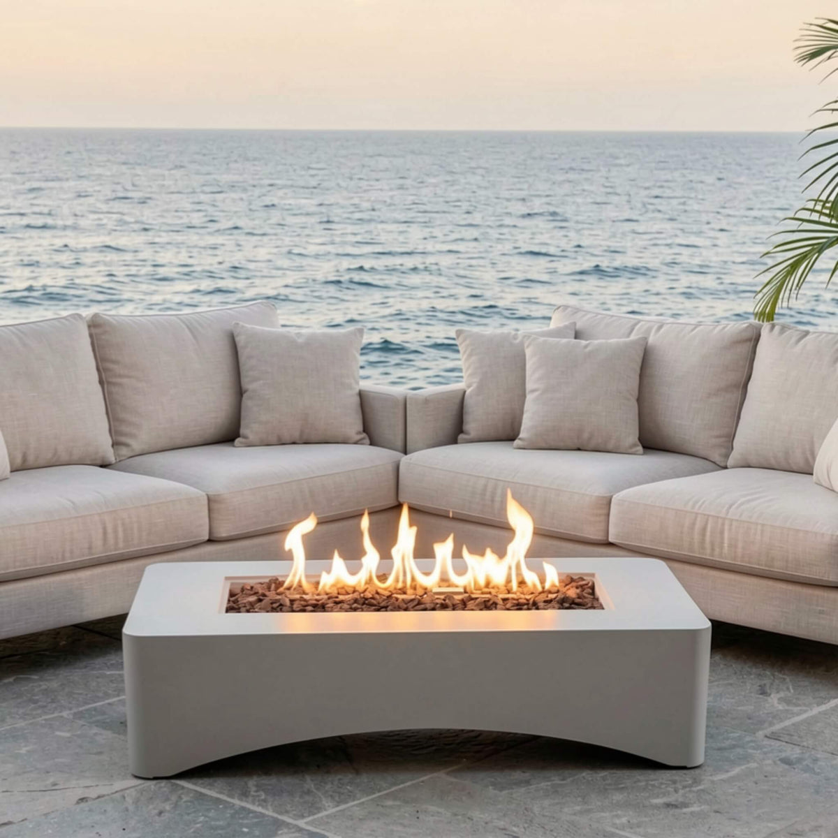 56-Inch 50,000 BTU Outdoor Modern Propane Fire Pit Table