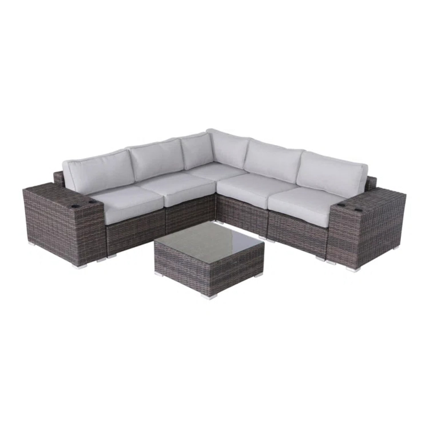 4-Piece HDPE Wicker Patio Furniture Set