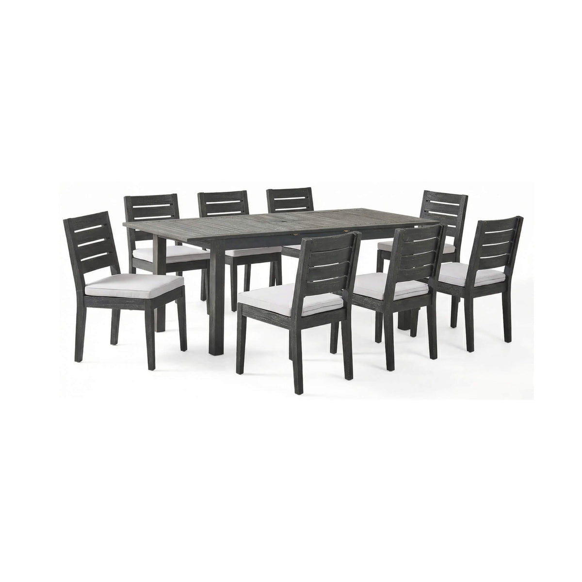 9-Piece Outdoor Dining Set with Extendable Acacia Wood Patio Table