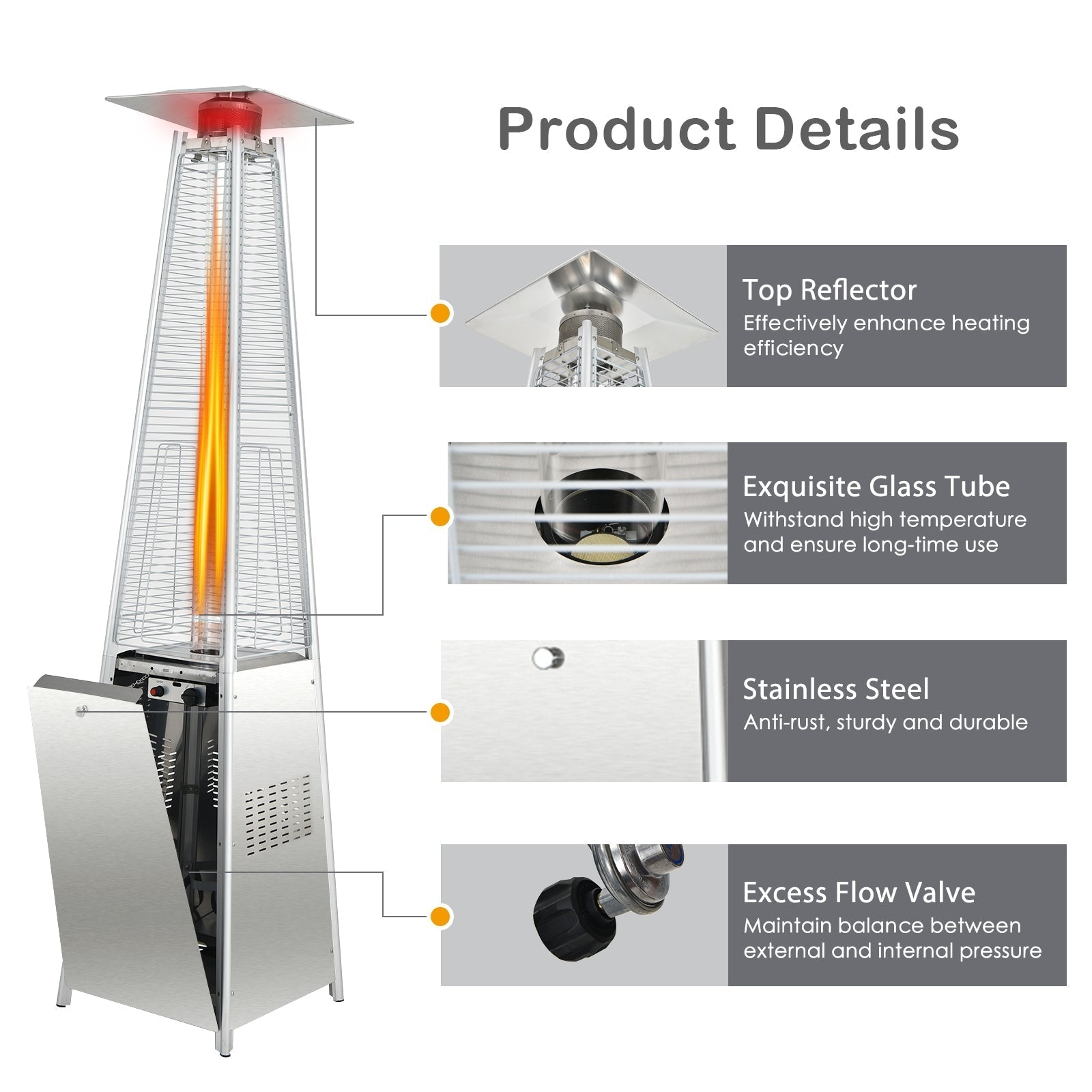 DirectDeals 42,000 BTU Pyramid Patio Heater