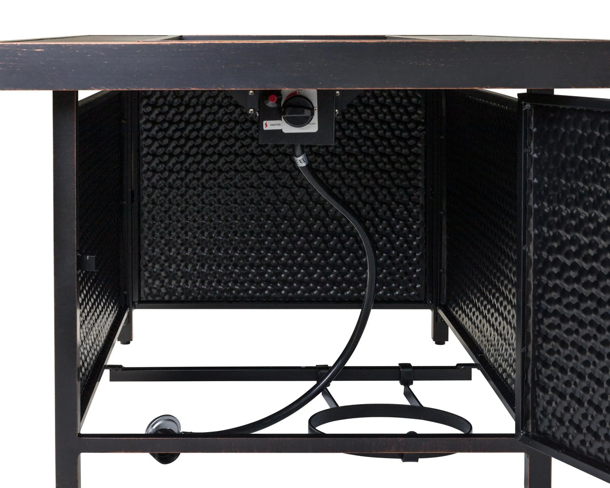 Weyland Rectangle Aluminum Gas Fire Pit Table — 55,000 BTU