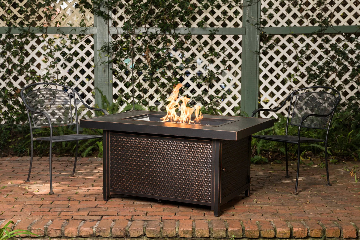 Weyland Rectangle Aluminum Gas Fire Pit Table — 55,000 BTU
