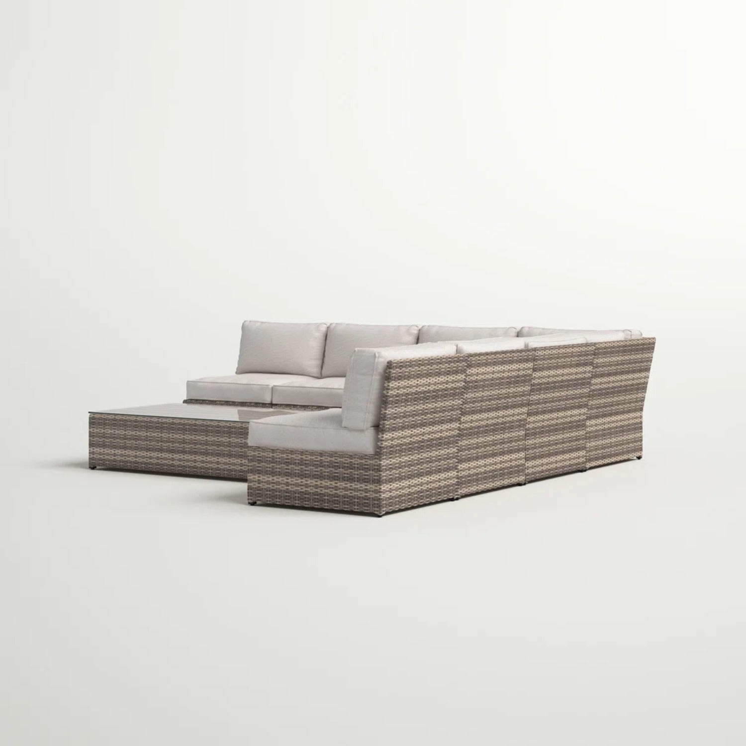 6-Piece Wicker Patio Seating Group – Mixed Gray