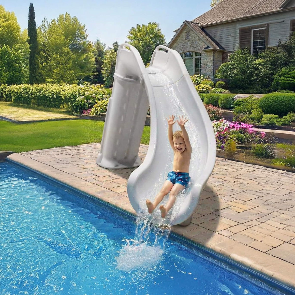 Heavy-Duty Reinforced Leak-Proof Waterslide with Handrails