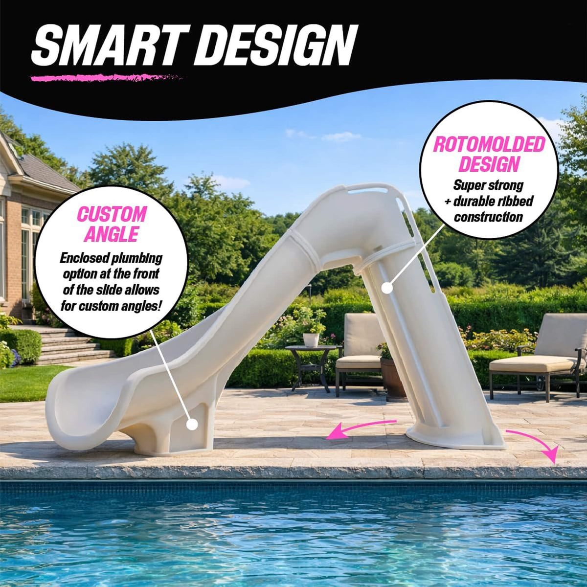 Heavy-Duty Reinforced Leak-Proof Waterslide with Handrails