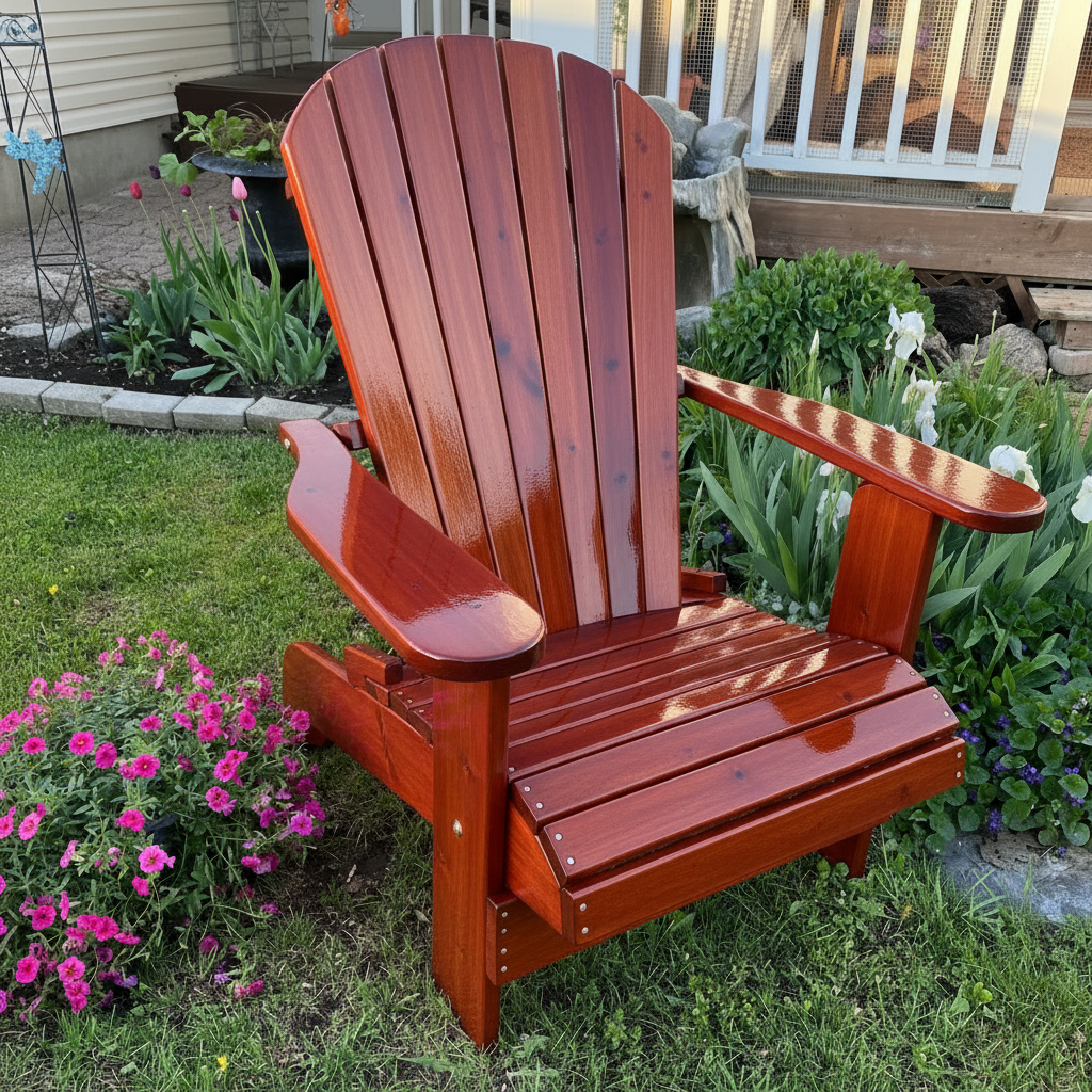 Wooden Royal Upright Adirondack Chair, easiest to get in and out of, partial kit(Large)