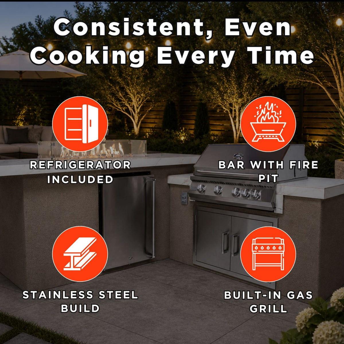 KoKoMo Grills Baja 7'6"x9' BBQ Island