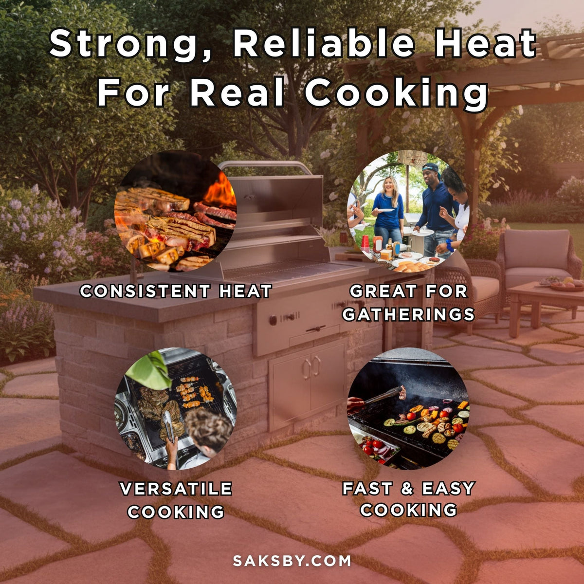 KoKoMo Grills 32-Inch Built-In Charcoal BBQ Grill — 304 Stainless Steel