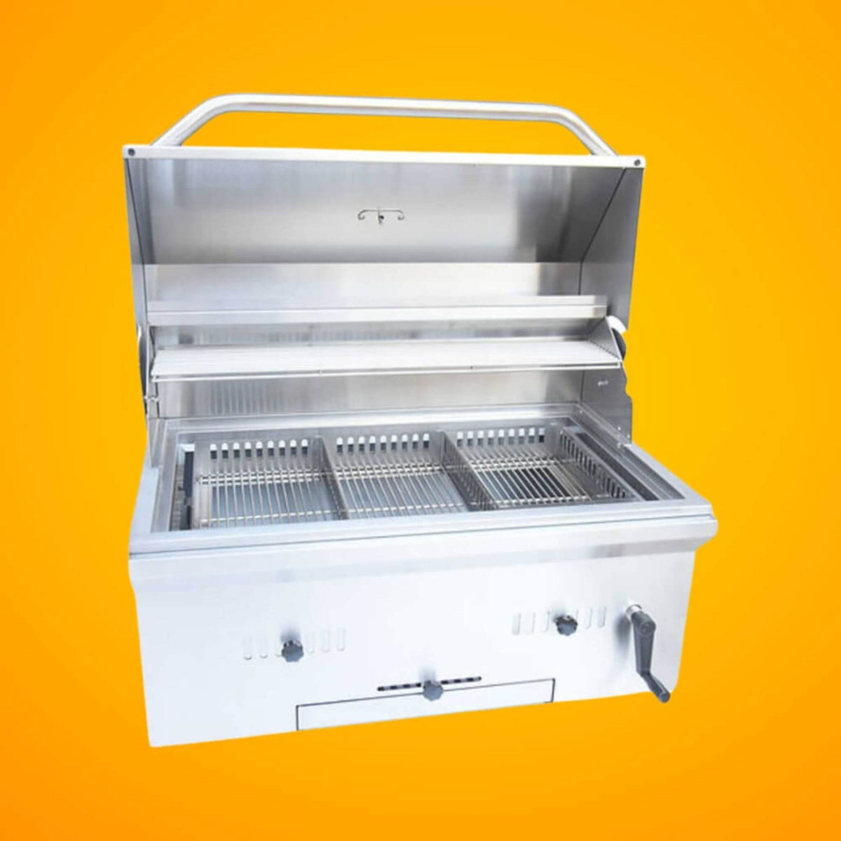 KoKoMo Grills 32-Inch Built-In Charcoal BBQ Grill — 304 Stainless Steel