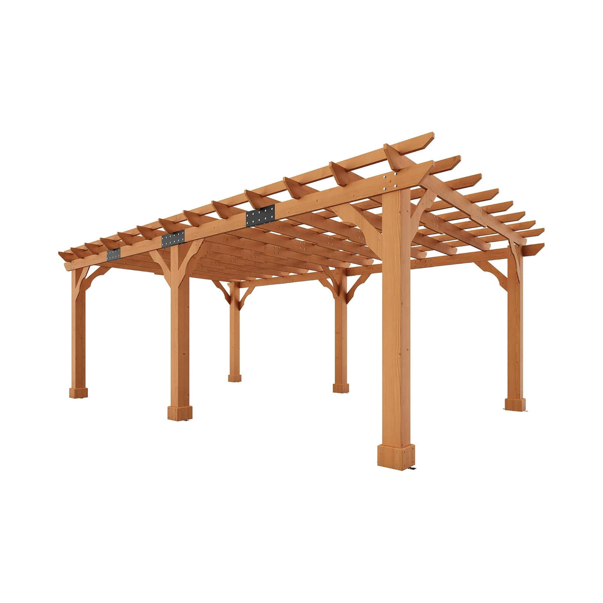 Large Outdoor Cedar Wood Pergola Kit with Slatted Roof