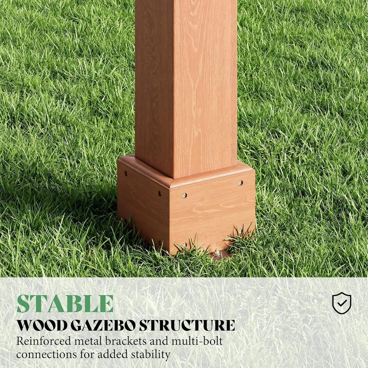 Large Outdoor Cedar Wood Pergola Kit with Slatted Roof