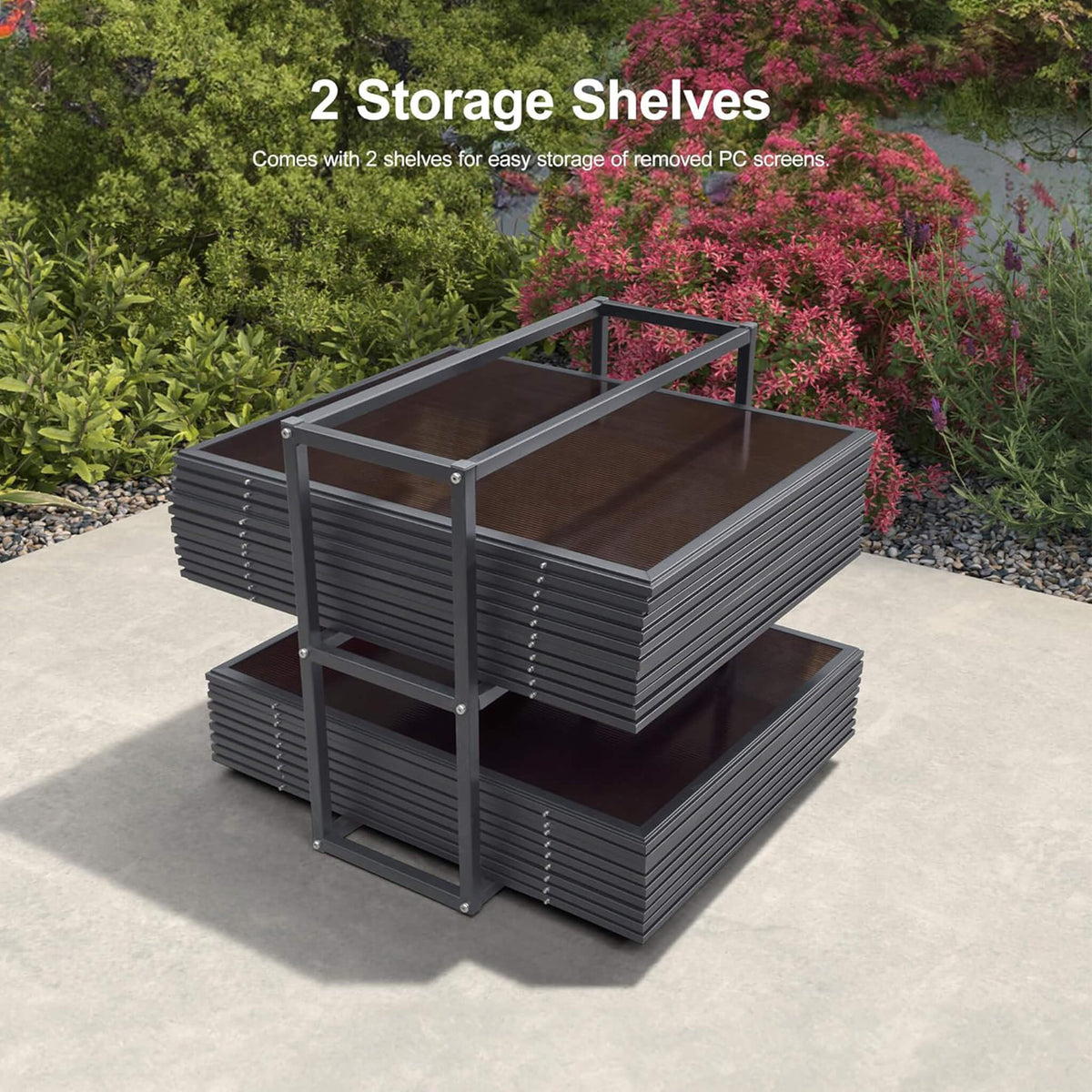 Outdoor Hardtop Aluminum Solarium with Sliding Doors & Removable PC Screens