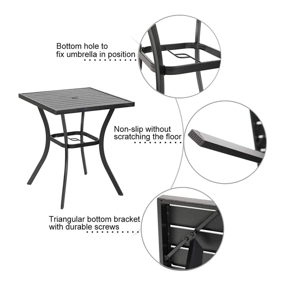 6-Piece Bar Height Patio Furniture Set with Swivel Chairs & Cushions