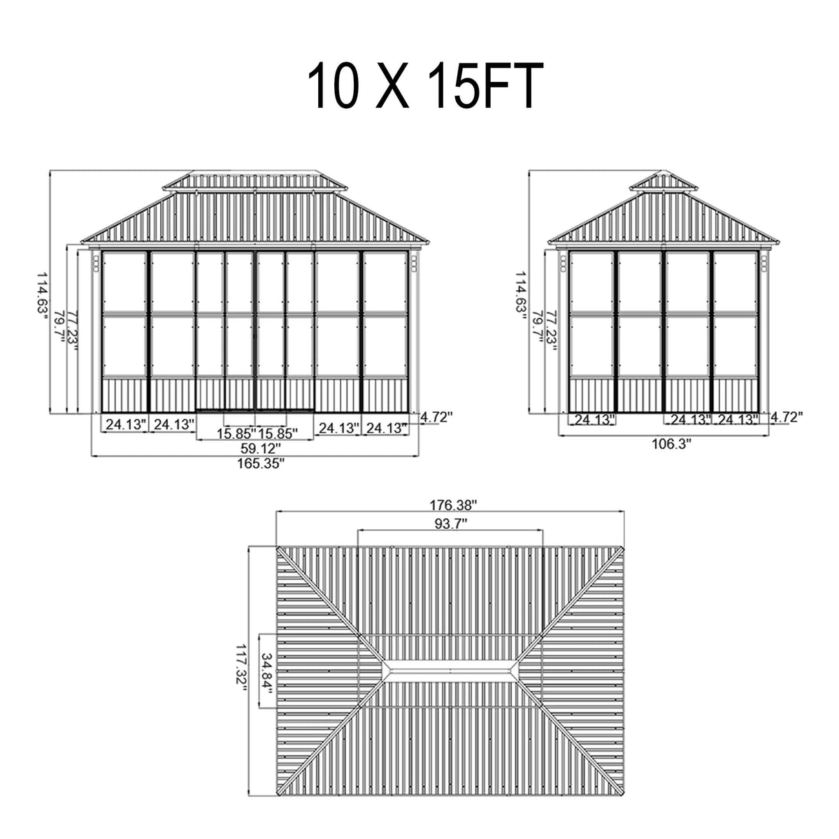 Premium Hardtop Double-Top Outdoor Patio Solarium Sunroom