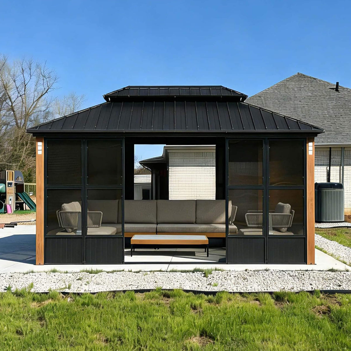 Premium Hardtop Double-Top Outdoor Patio Solarium Sunroom