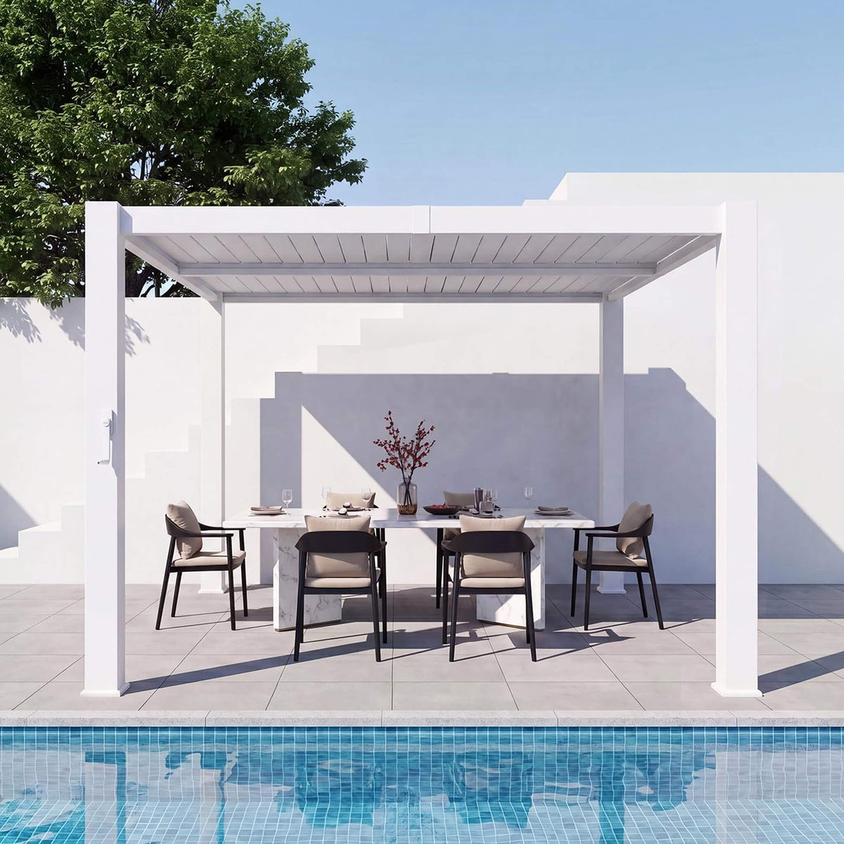 Premium Outdoor Metal Louvered Pergola with Drainage System
