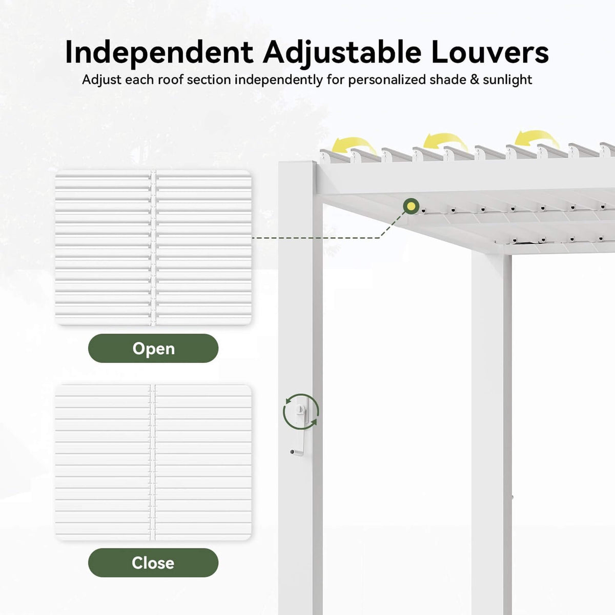 Premium Outdoor Metal Louvered Pergola with Drainage System