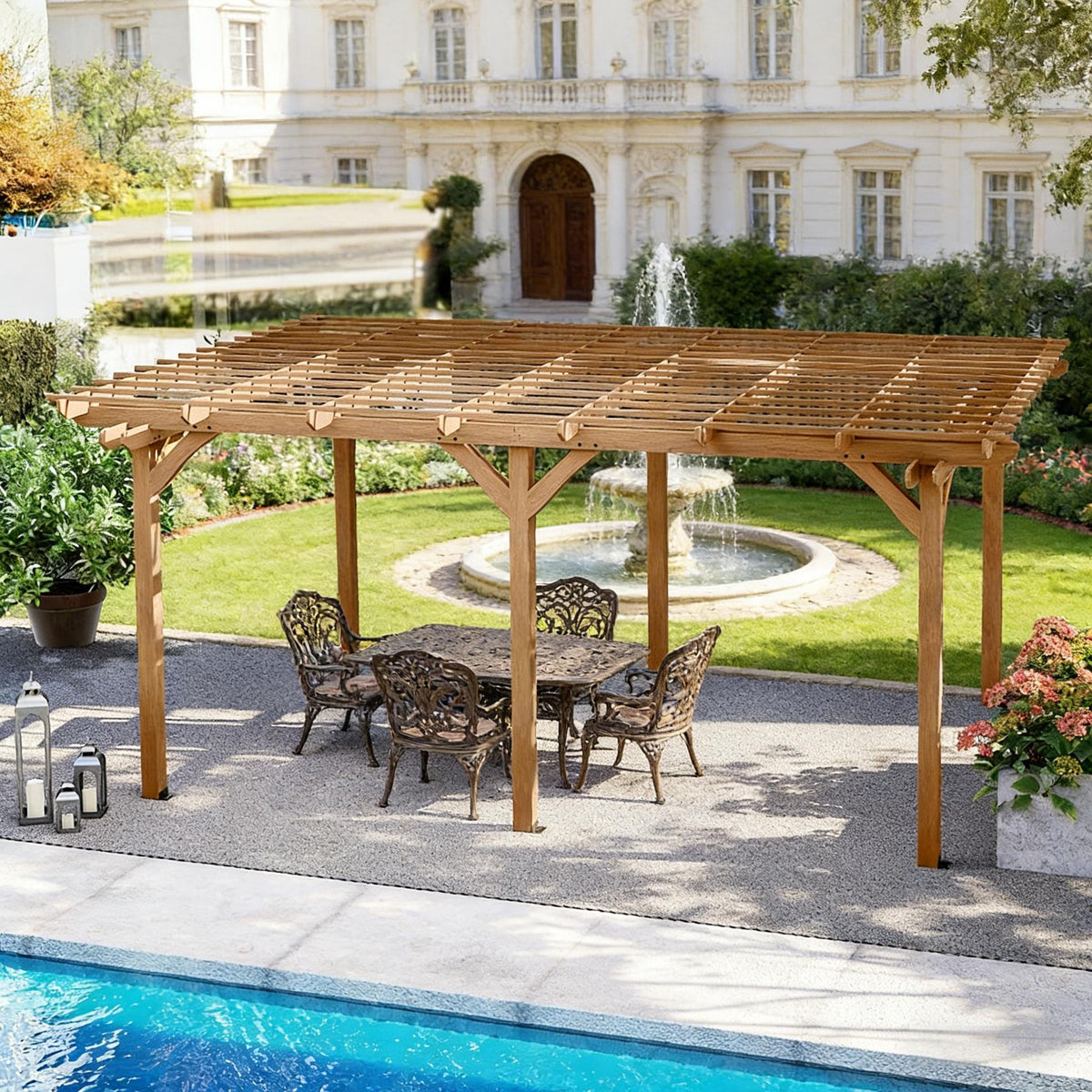 9x12ft Premium Outdoor Wooden Grape Trellis Pergola