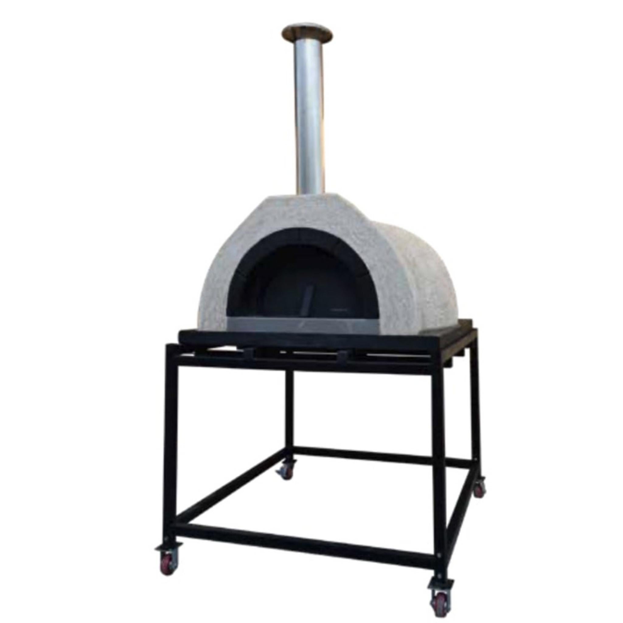 DIY Tuscany Wood-Fired Oven (Black Door, SS Flue) Kit (55D x 52W x 31H)