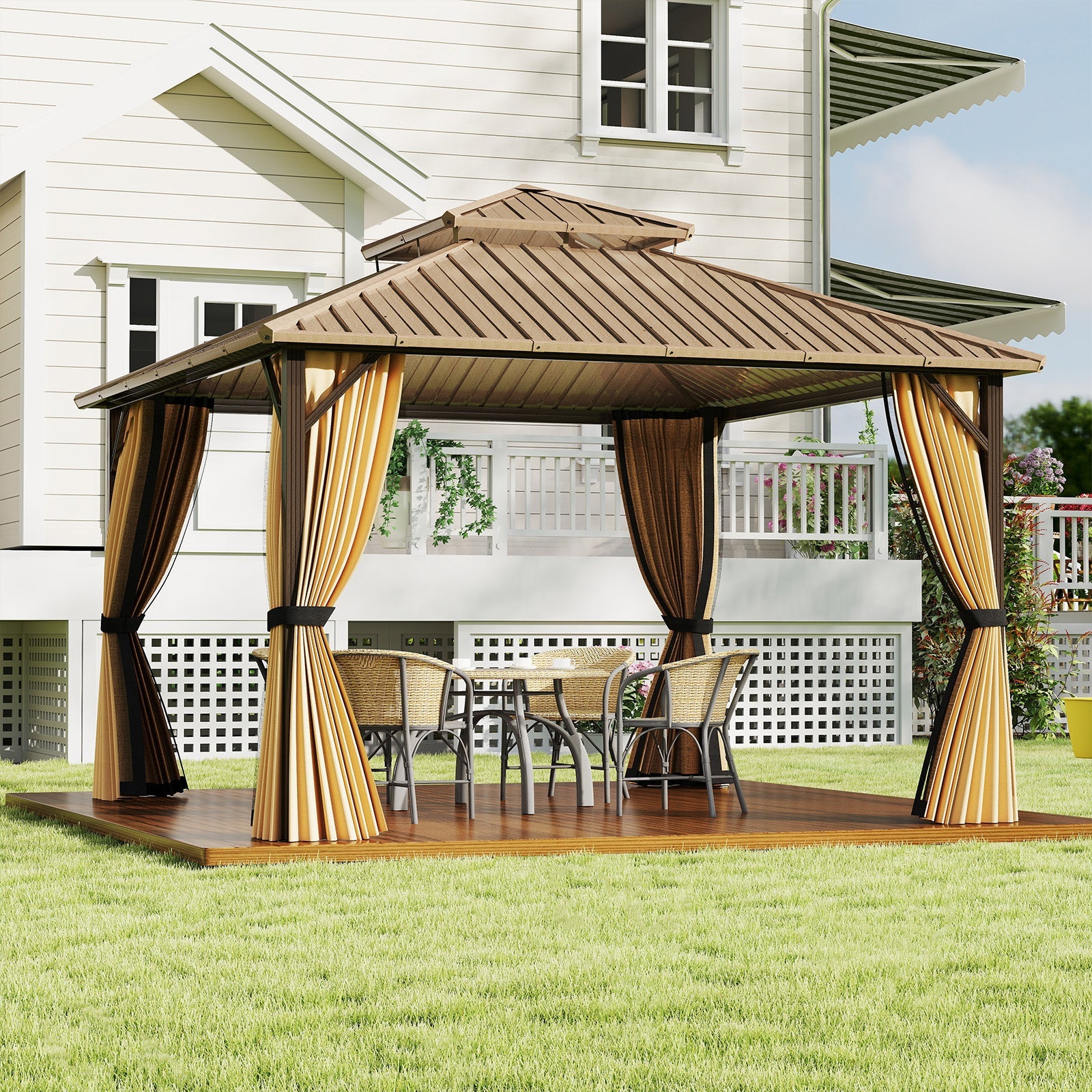 Double-Roof Galvanized Metal Gazebo