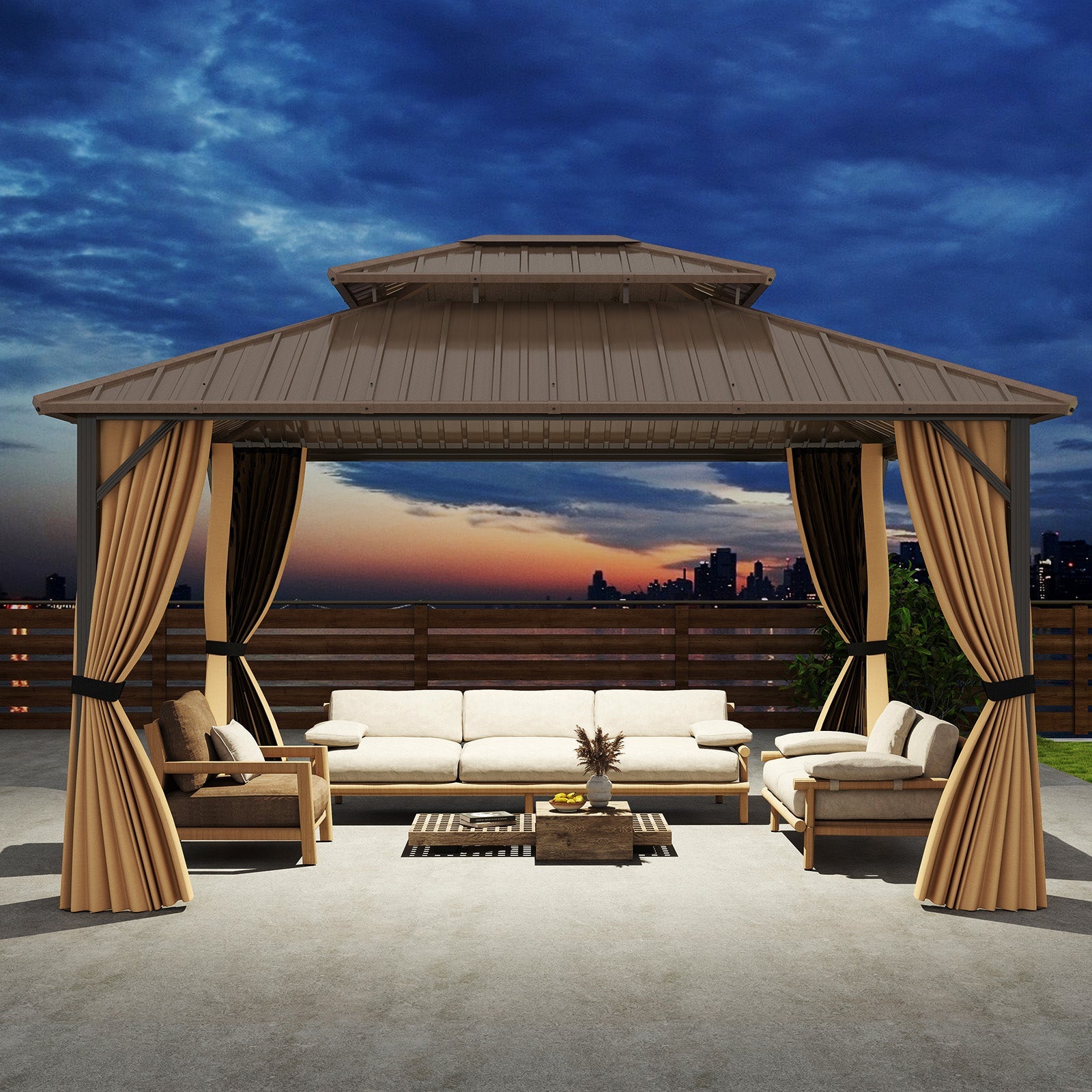 Double-Roof Galvanized Metal Gazebo