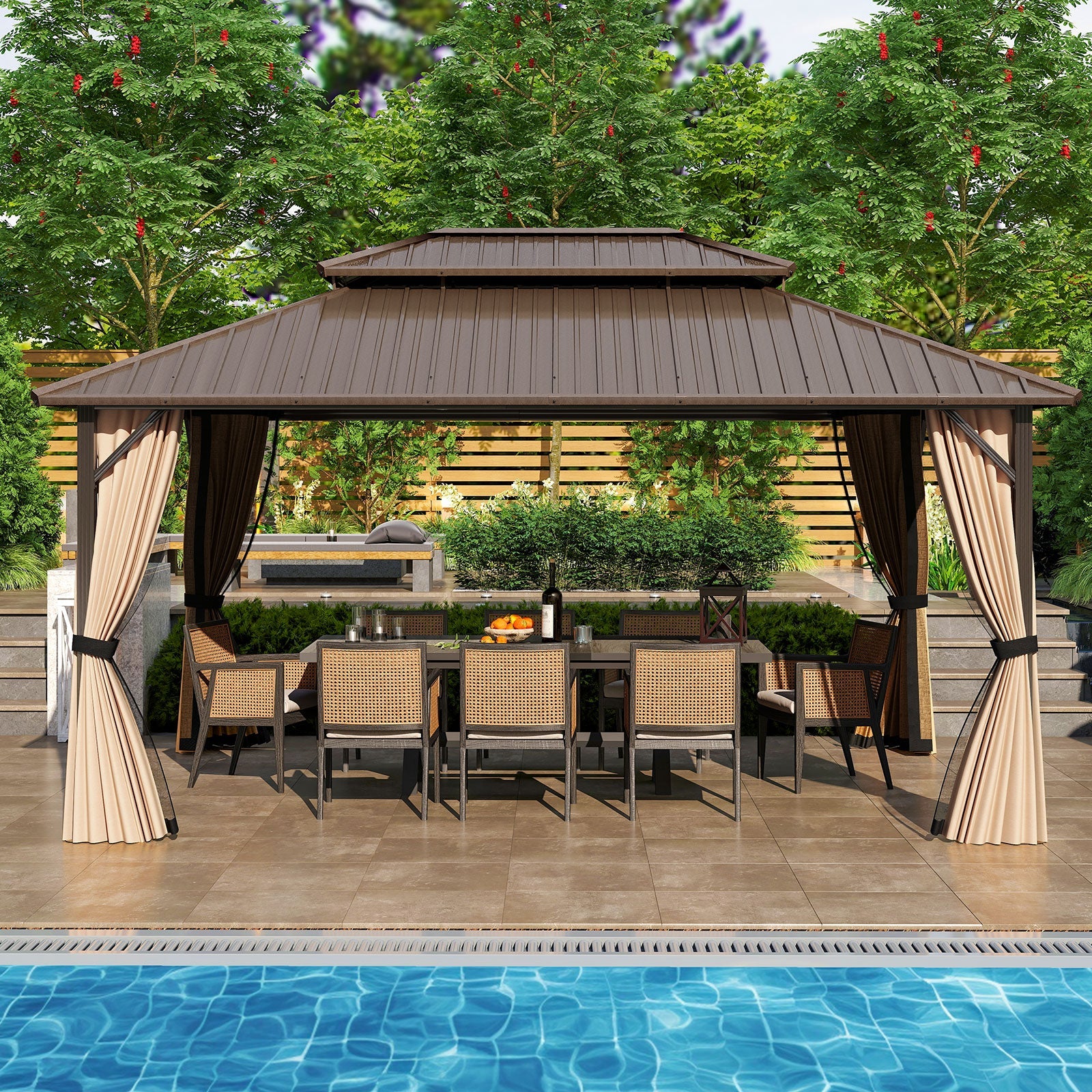 Double-Roof Galvanized Metal Gazebo