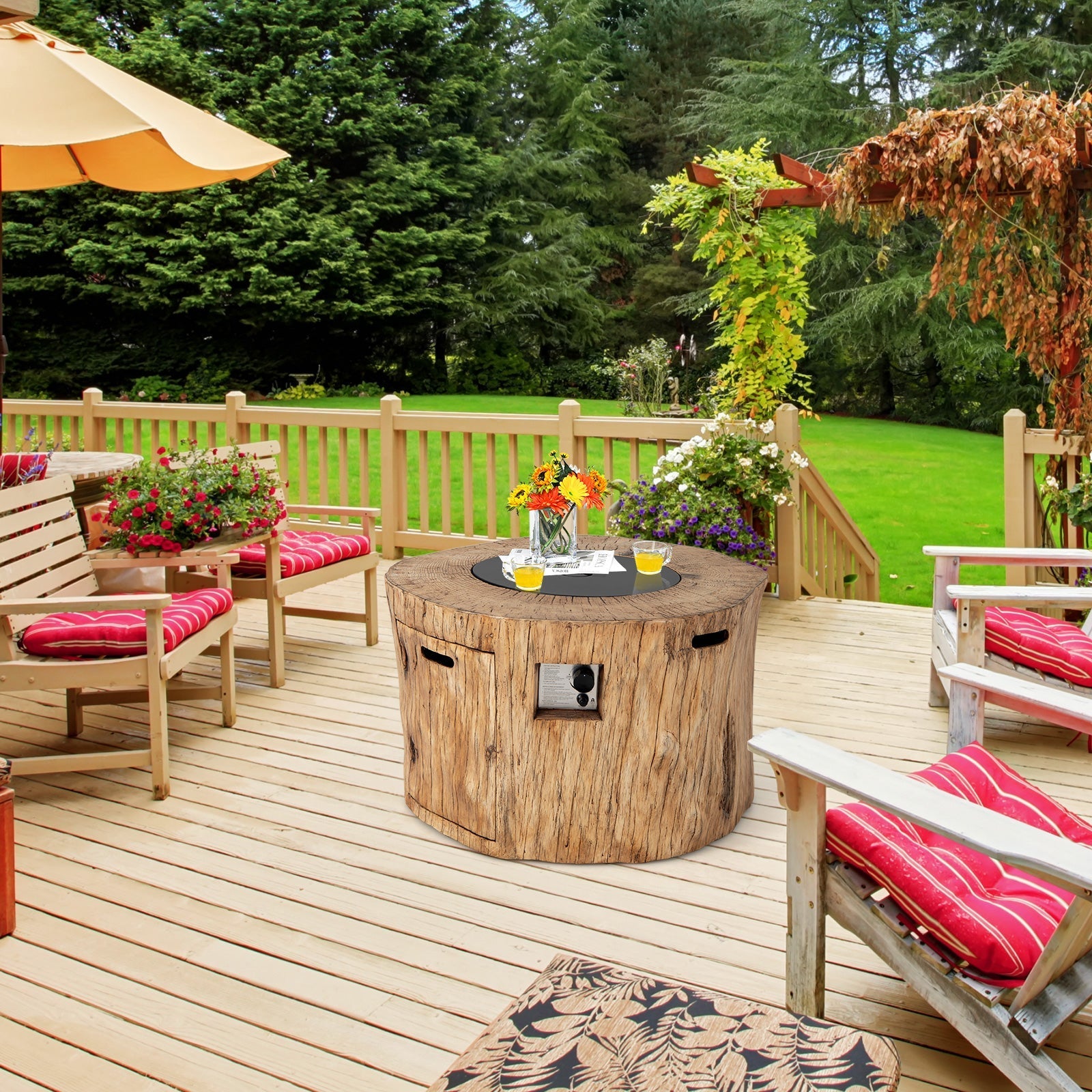 DirectDeals 40" Round Propane Gas Fire Pit Table