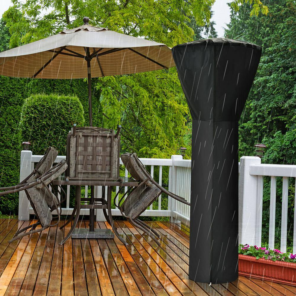 87 In. Tall 48,000 BTU Grey Patio Propane Heater with Cover and Table