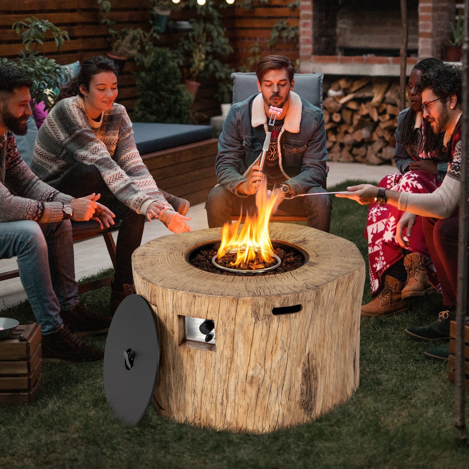 DirectDeals 40" Round Propane Gas Fire Pit Table