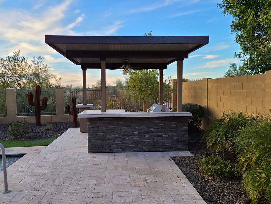 KoKoMo Outdoor Kitchen BBQ Island with 12'x12' Pergola