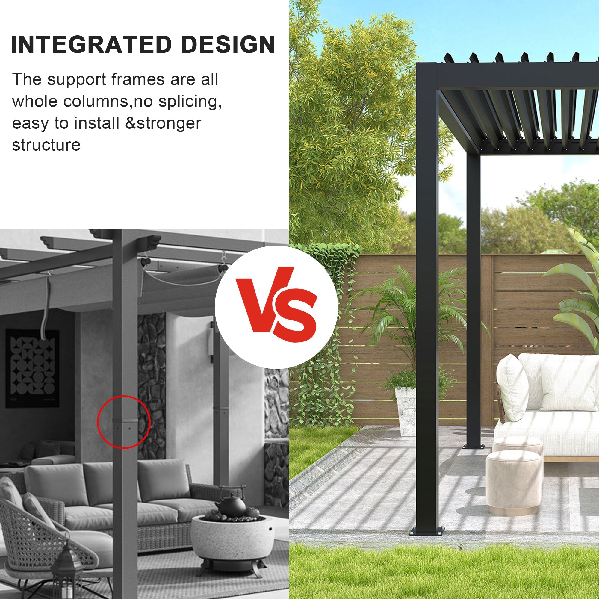 8640E Louver Pergola 10x19FT
