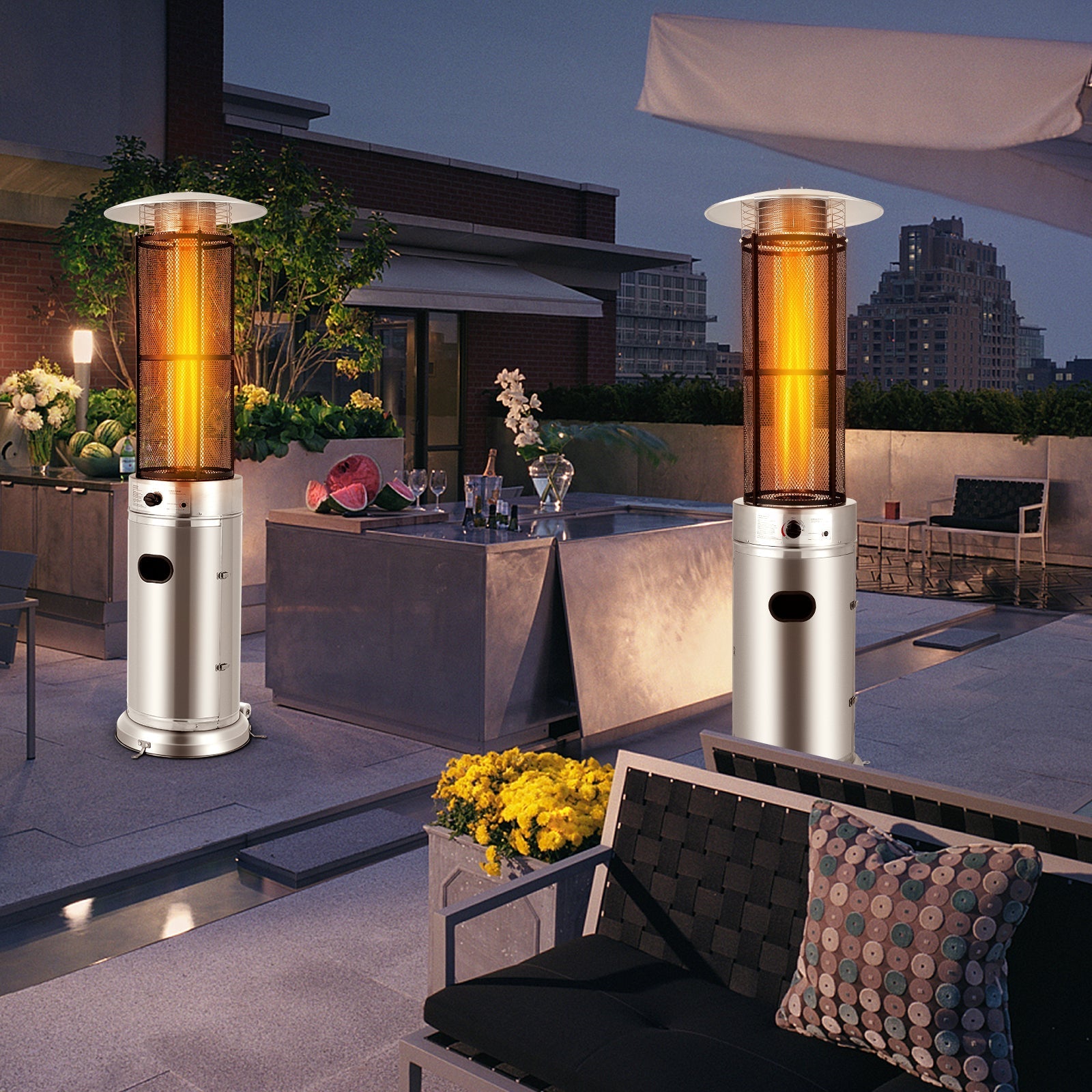 40,000 BTU Ceramic-Glass Tube Patio Heater