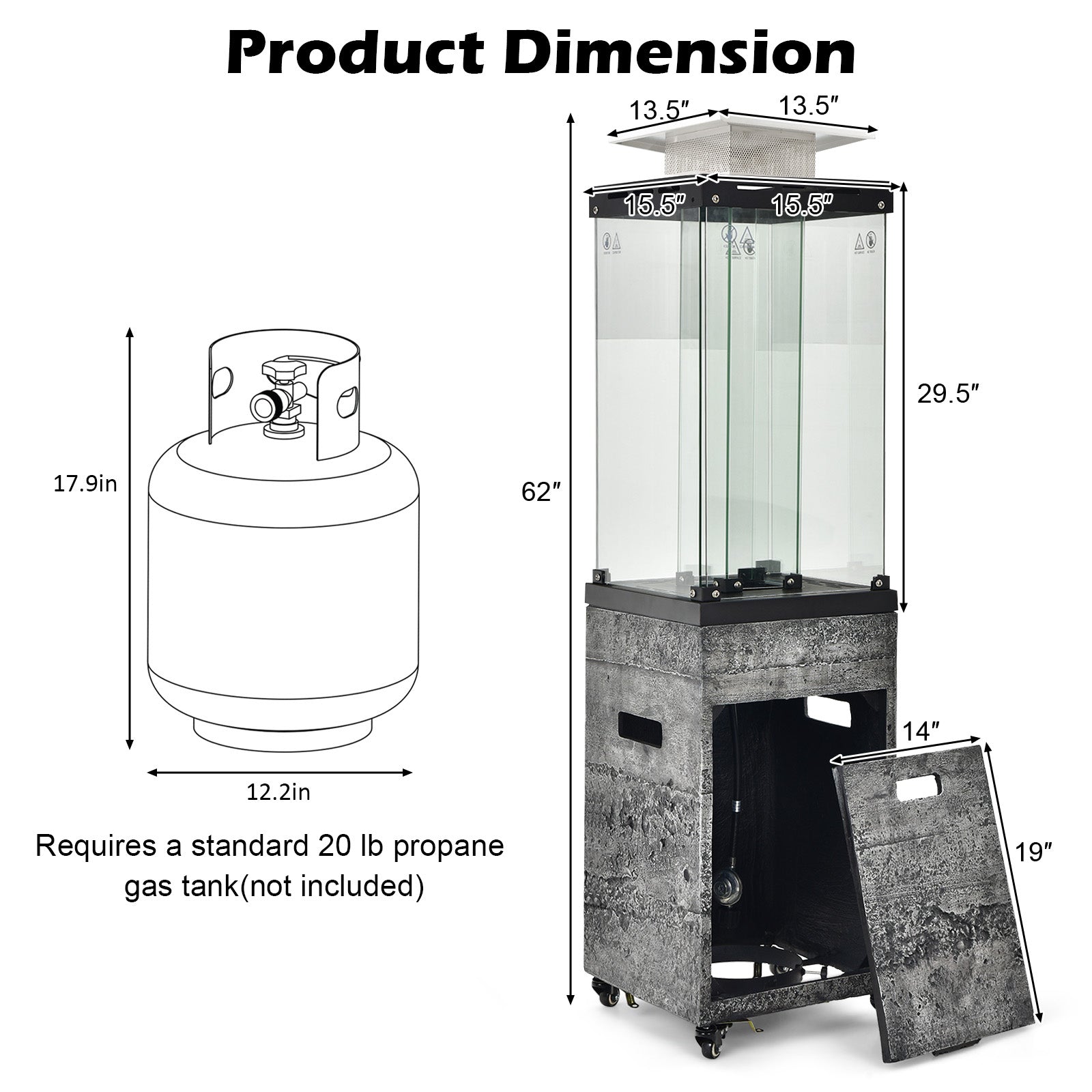 DirectDeals 41,000 BTU Propane Patio Heater
