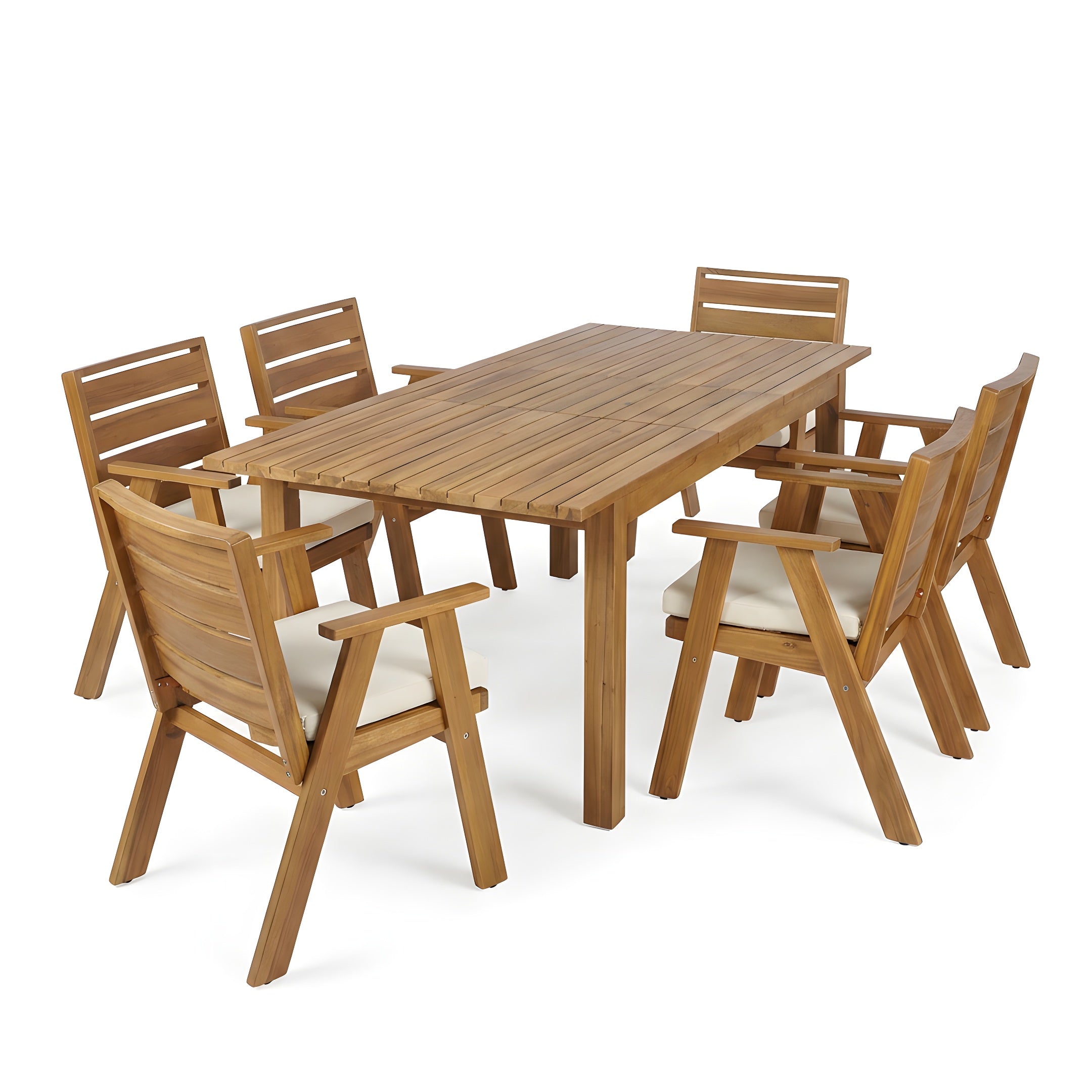7-Piece Acacia Wood Outdoor Dining Set