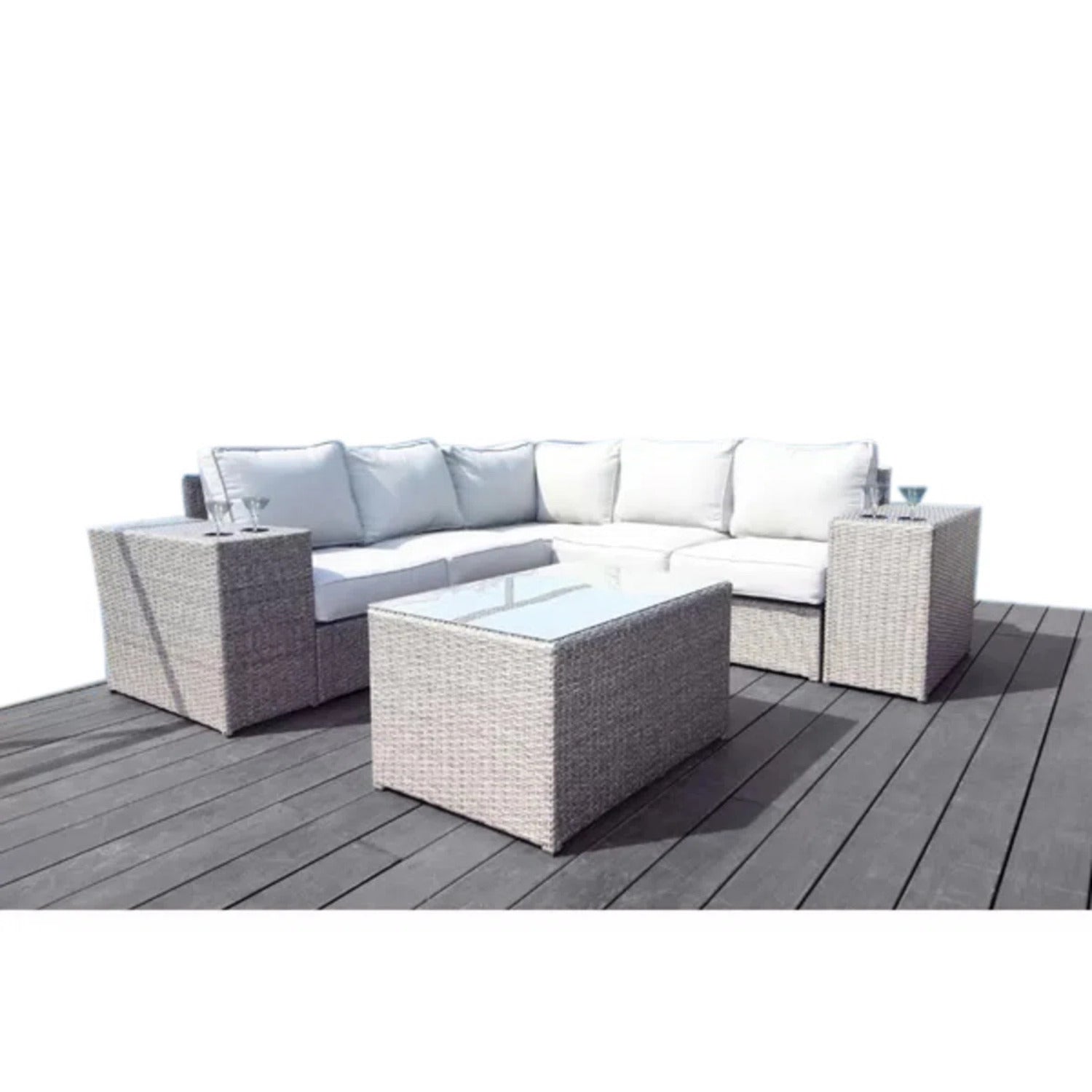 4-Piece HDPE Wicker Outdoor Seating Group