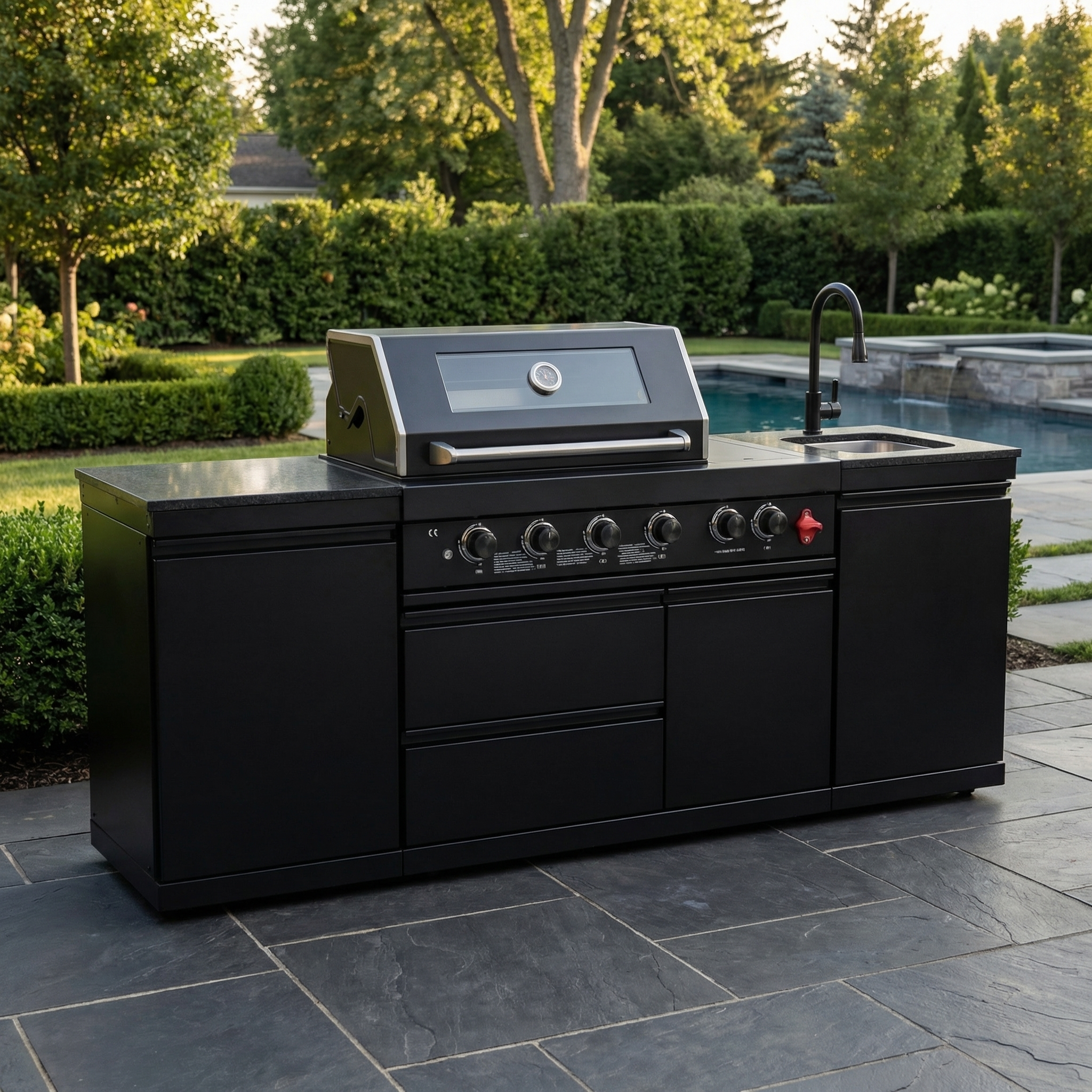 Title 84.7" Stainless Steel Outdoor Kitchen Grill